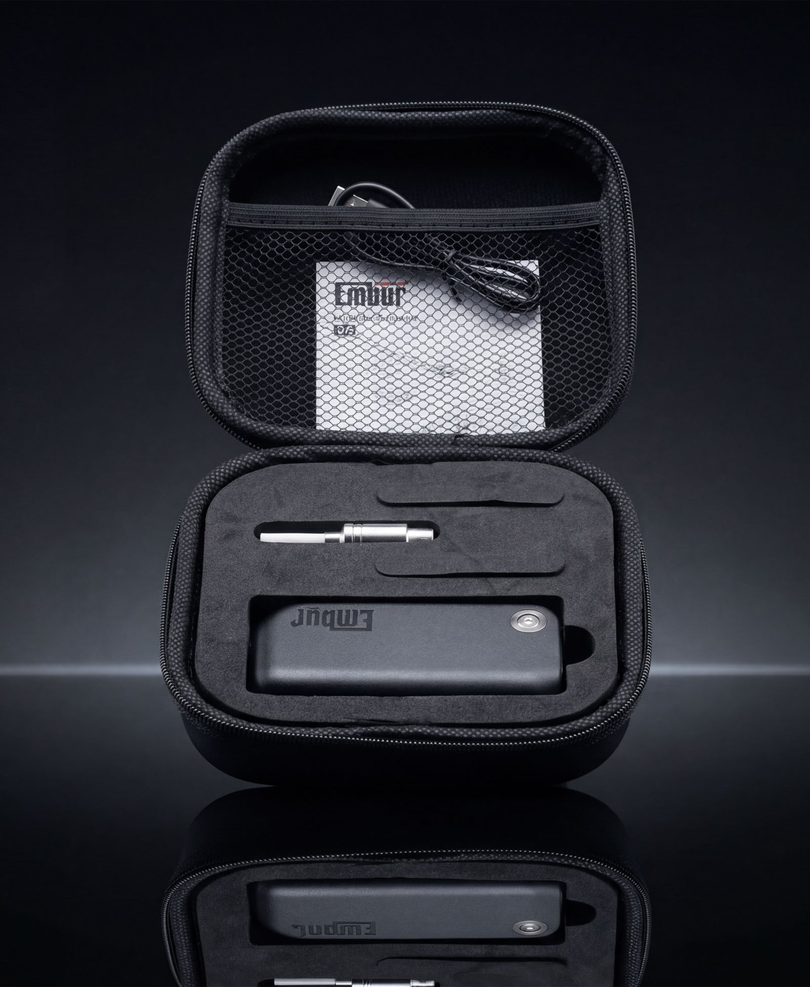 EMBUR v3 rechargeable flameless lighter in protective carrying case